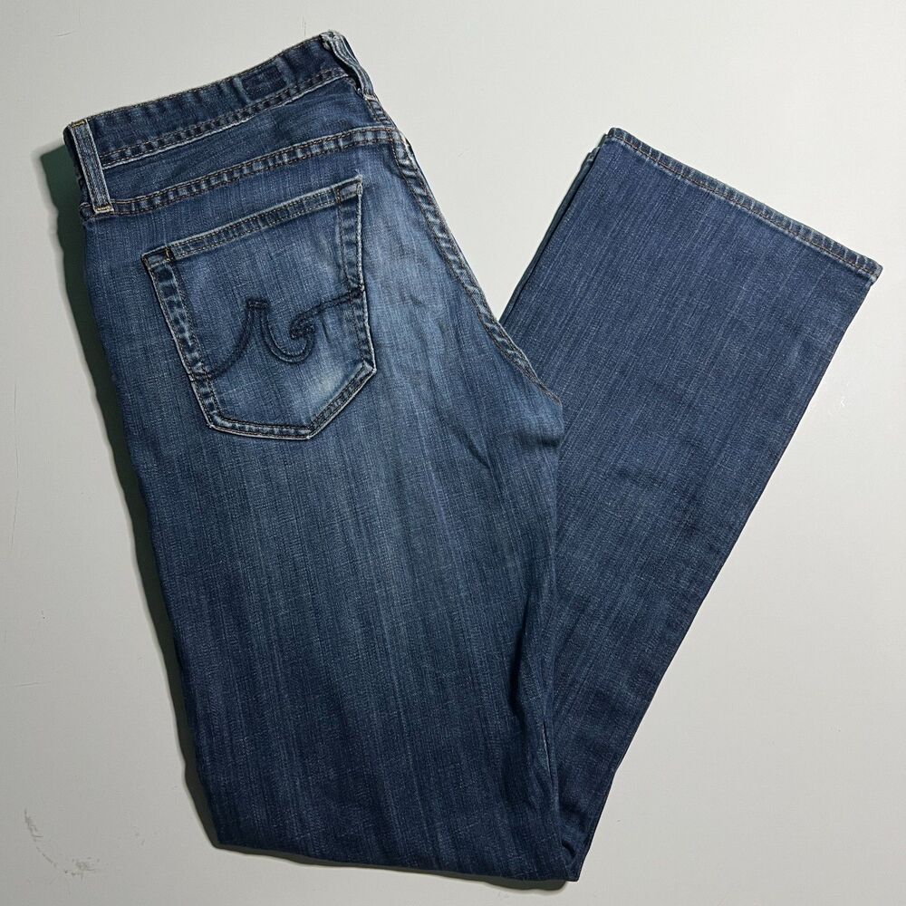 AG Adriano Goldschmied Protege Jeans Mens 32x32 Straight Leg Dark Wash Made USA